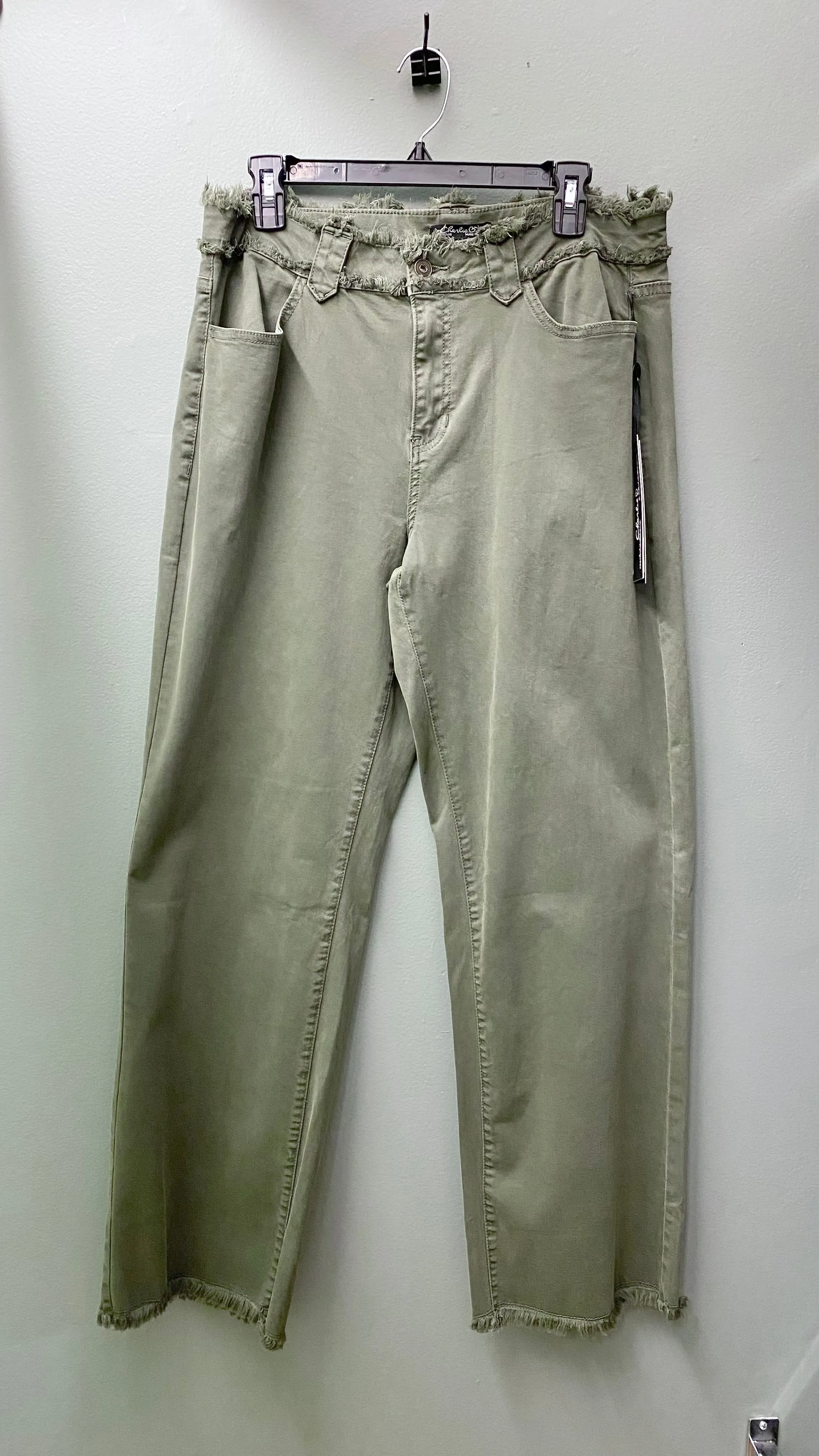 * Charlie B Wide Leg Jean (Green or Grey)