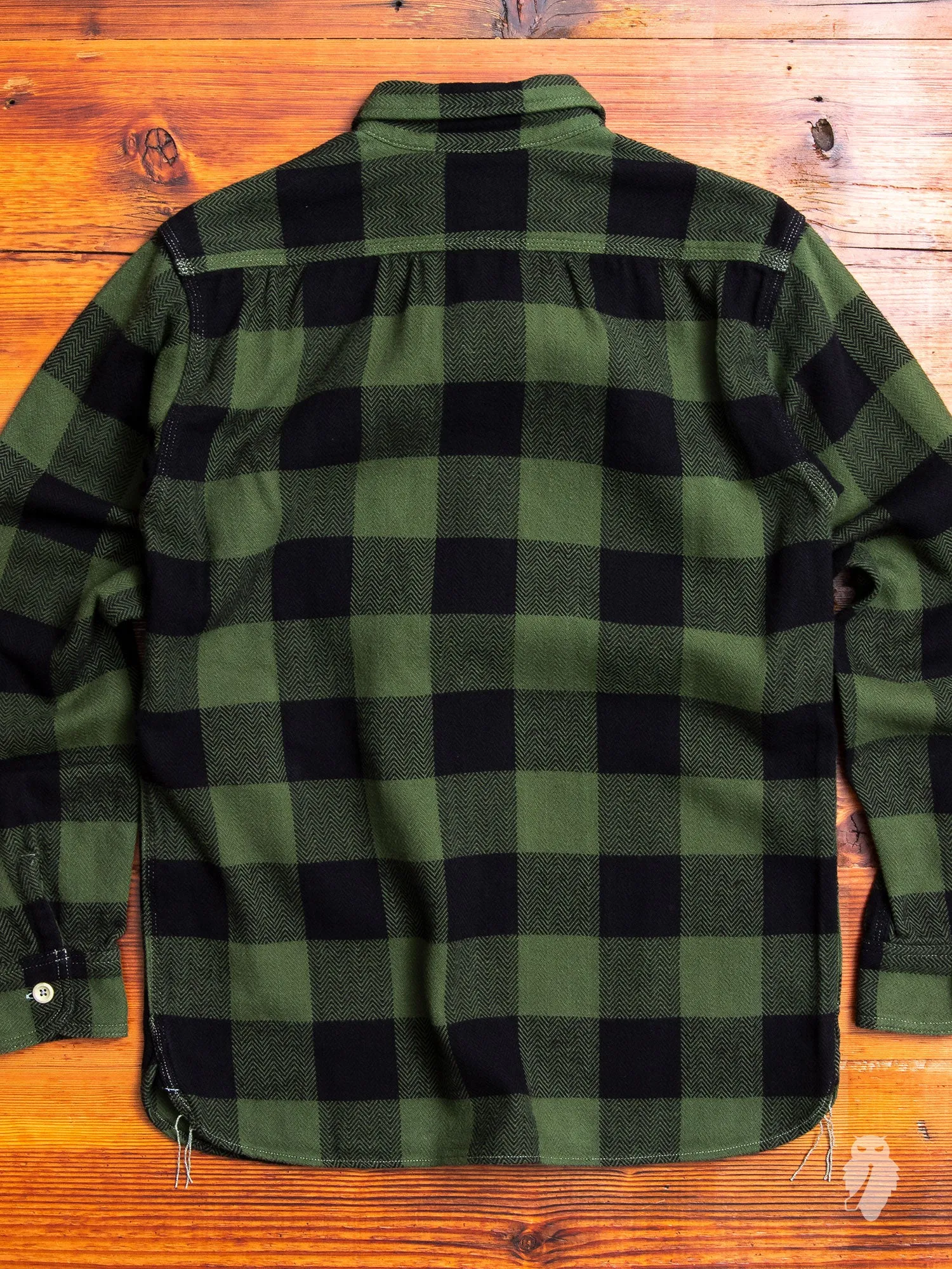 05-187 Herringbone Flannel Shirt in Green