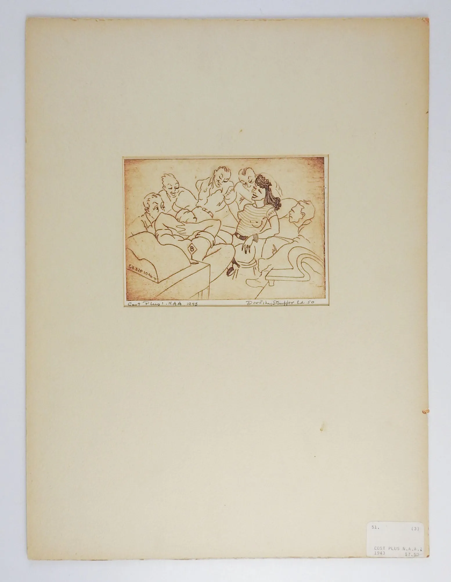 1943 Dorothy Stauffer WPA Style Etching