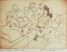 1943 Dorothy Stauffer WPA Style Etching
