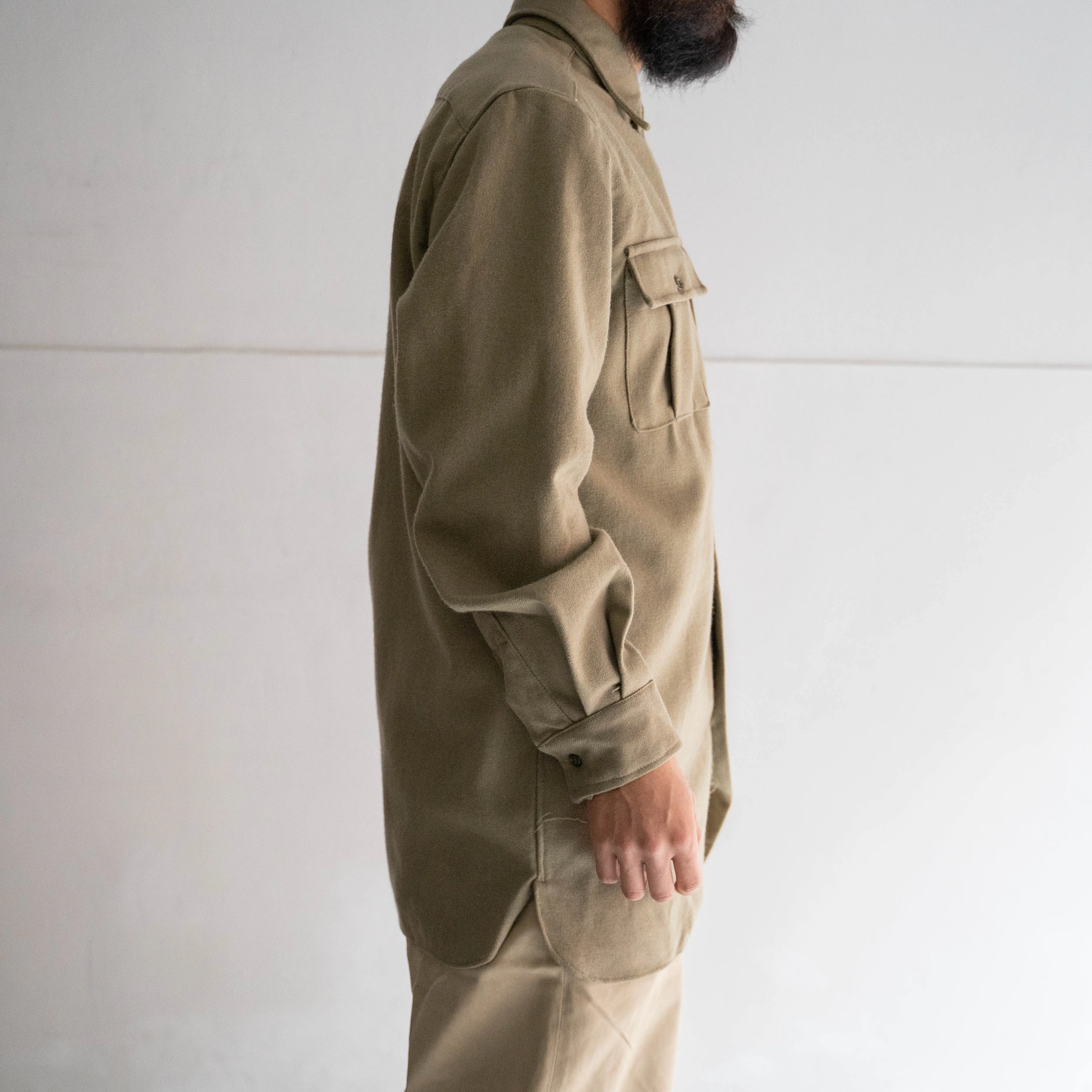 1960-70s Italian military wool gas protective shirt 'dead stock'-without epaulette-