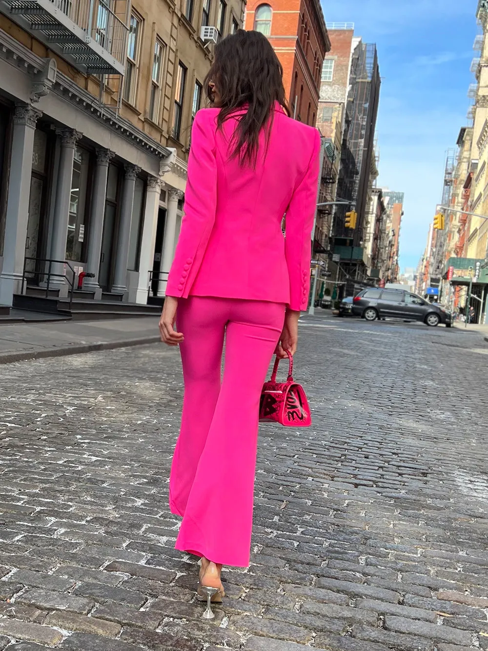 212 Blazer & Pants Set in Fuchsia