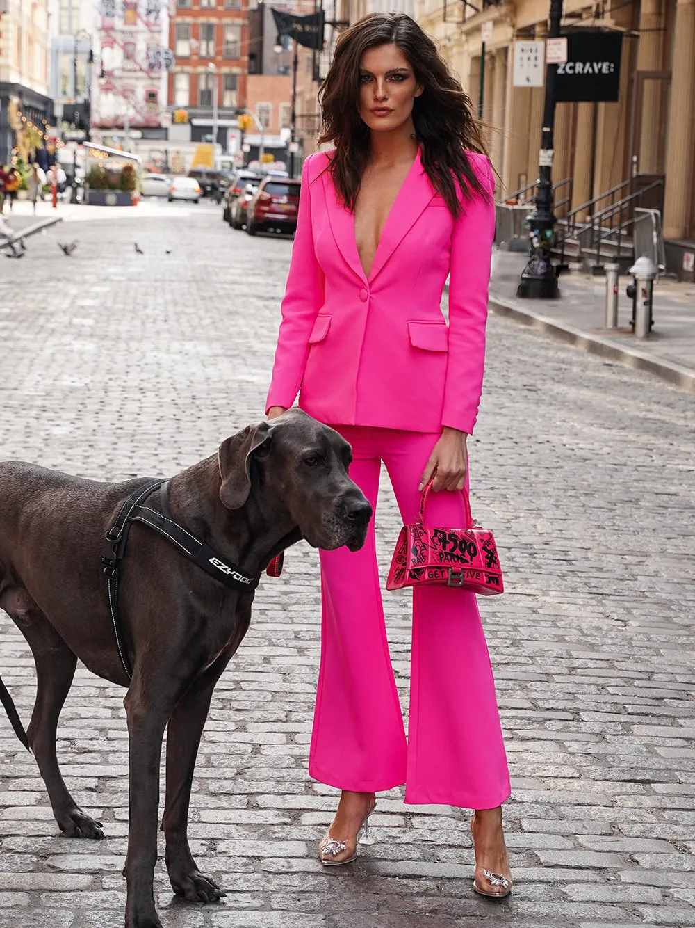 212 Blazer & Pants Set in Fuchsia