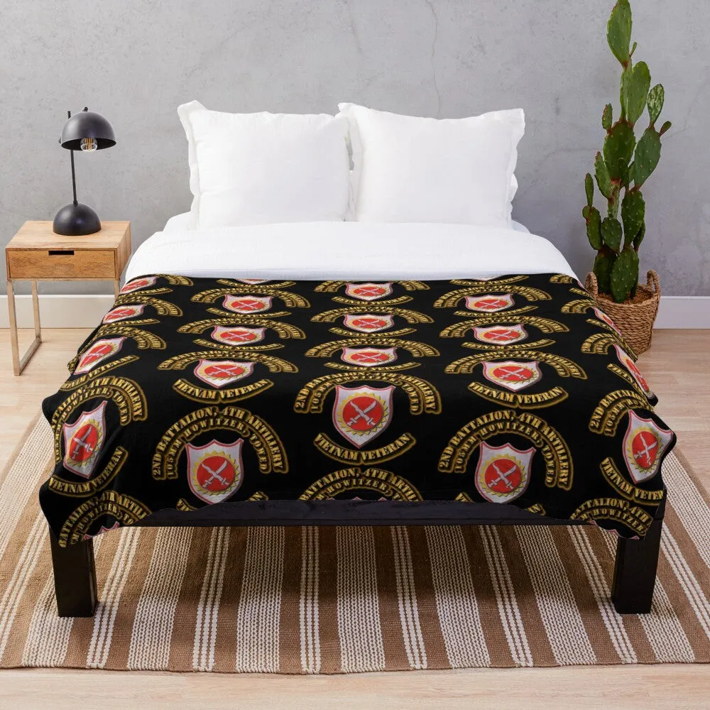 2nd Battalion, 4th Artillery without SVC Ribbon Throw Blanket