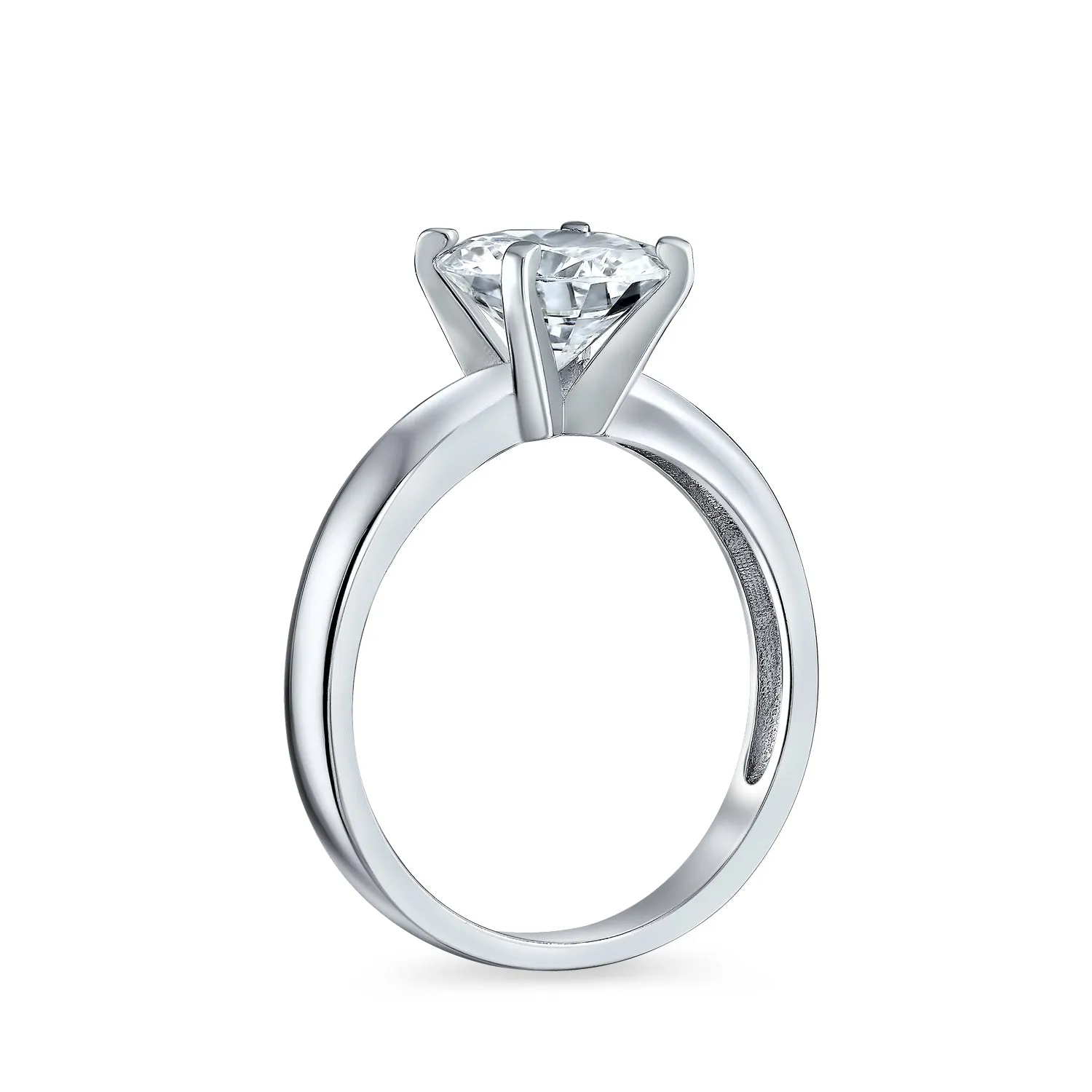 3.5CT Solitaire CZ Engagement Wedding Band Ring Set Sterling Silver