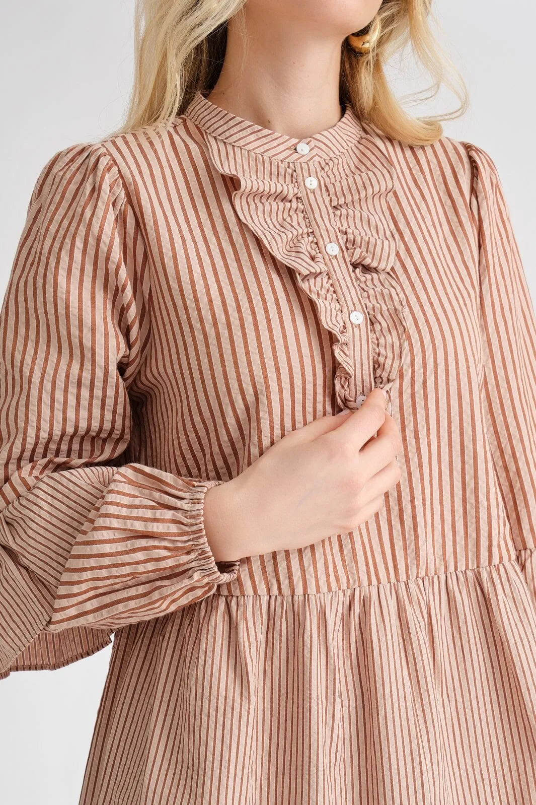 A-View - Karin Dress - 193 Brown/White