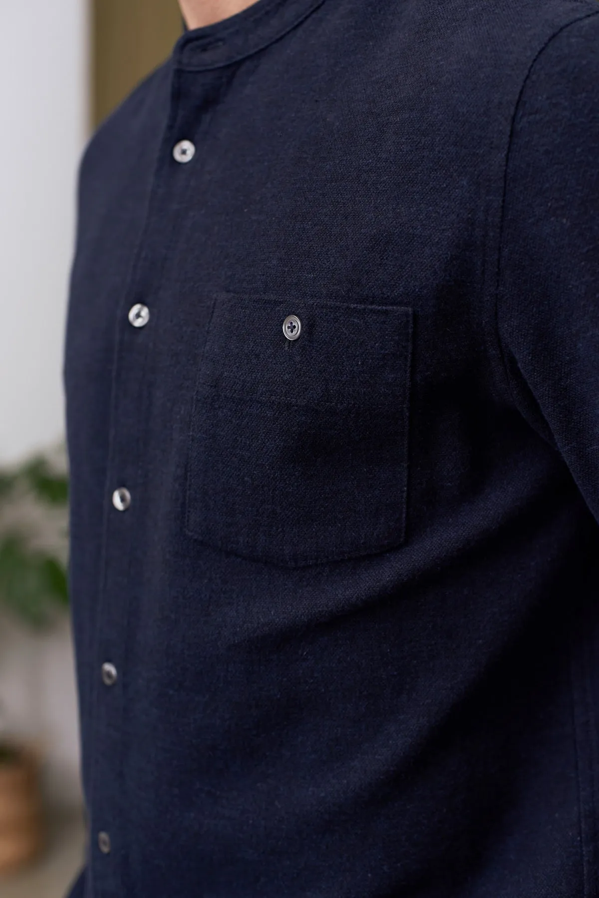 ABOUT COMPANIONS NATHAN shirt eco flannel - Deep sea flannel