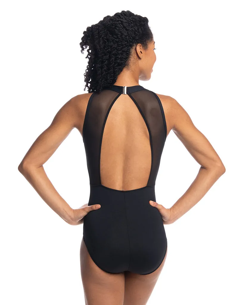 Ainsliewear Vera High Neck Open Mesh Back Sleeveless Leotard - 1091ME Womens