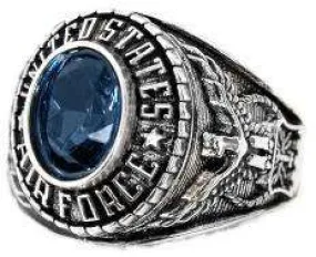 Air Force Ladies Ring Beautiful Rhodium Finish