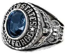 Air Force Ladies Ring Beautiful Rhodium Finish