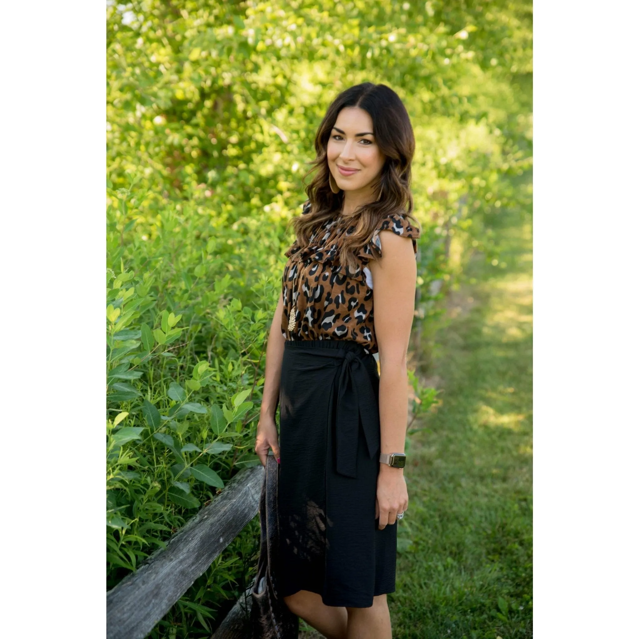 All the Ruffles Leopard Tank
