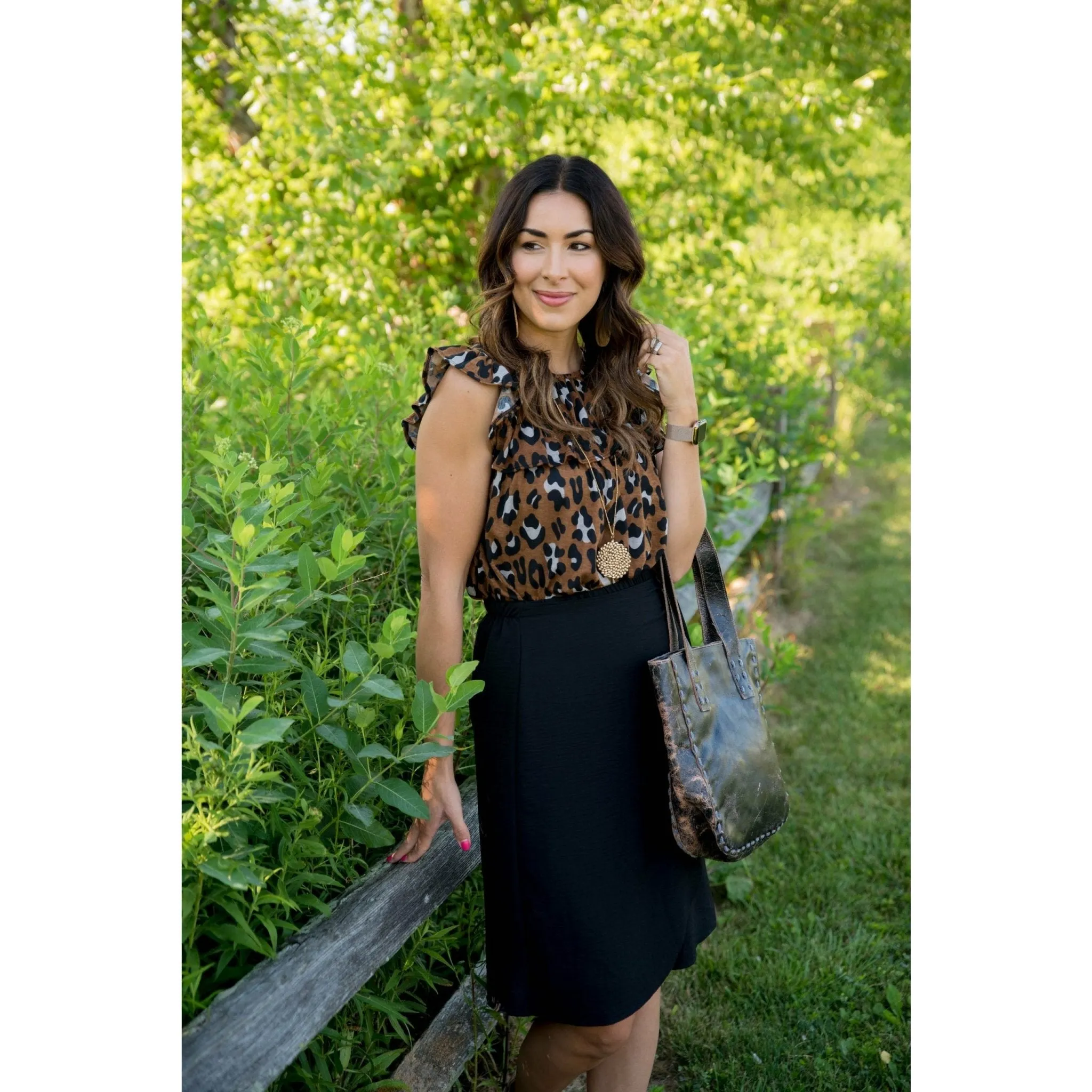 All the Ruffles Leopard Tank