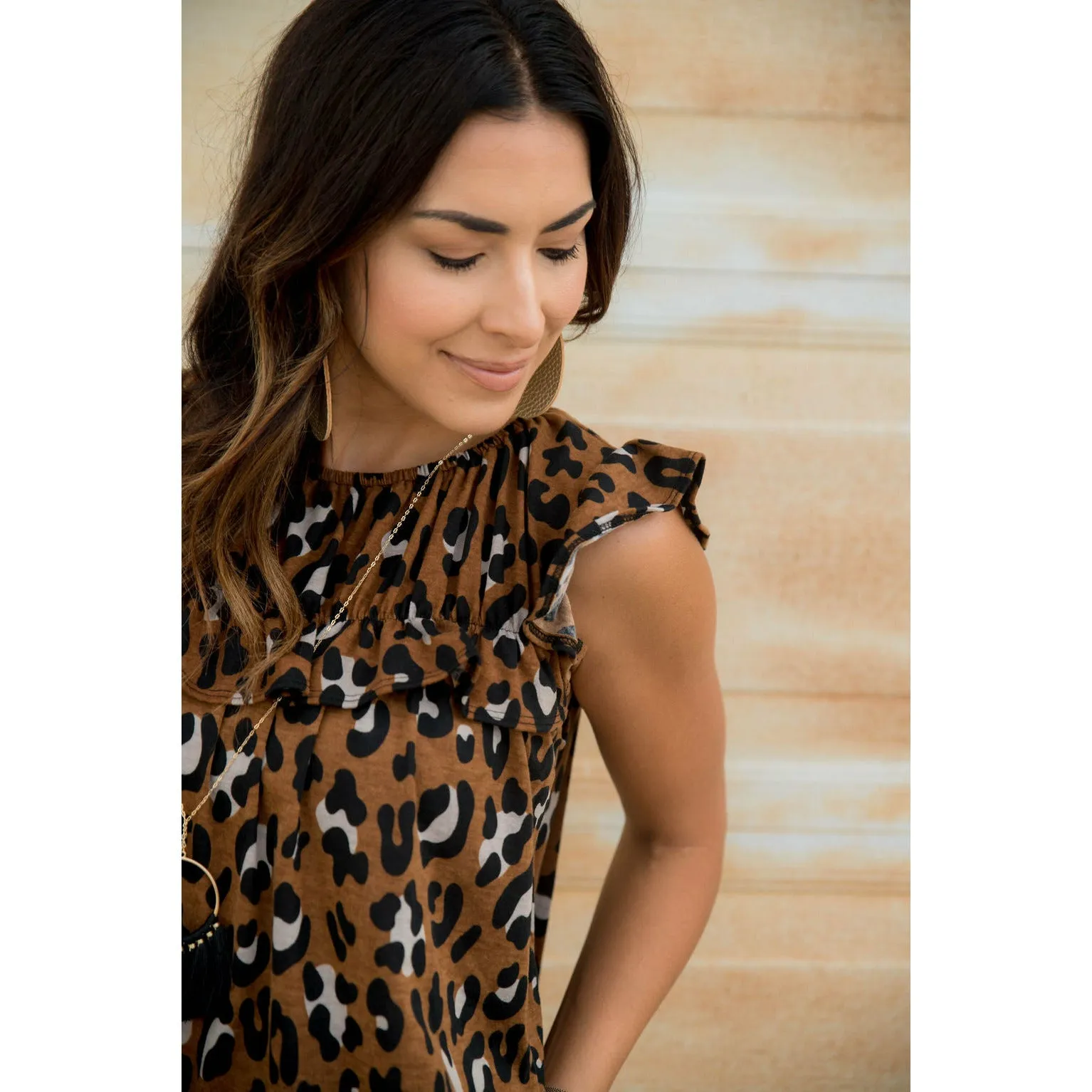 All the Ruffles Leopard Tank