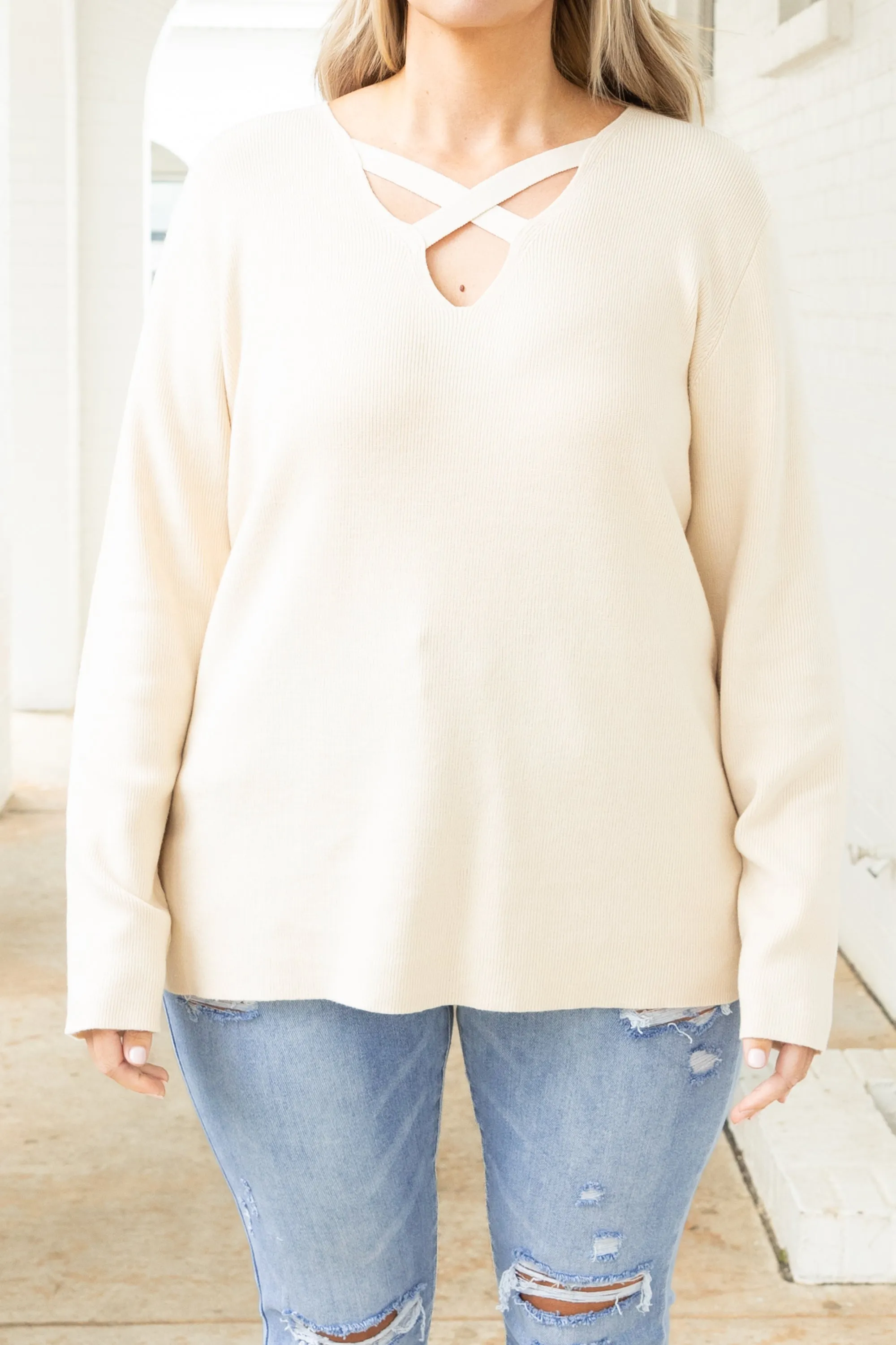 Away With Grace Sweater, Light Apricot