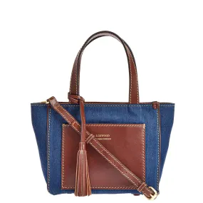 Baby cabas parisien en toile & cuir - Denim