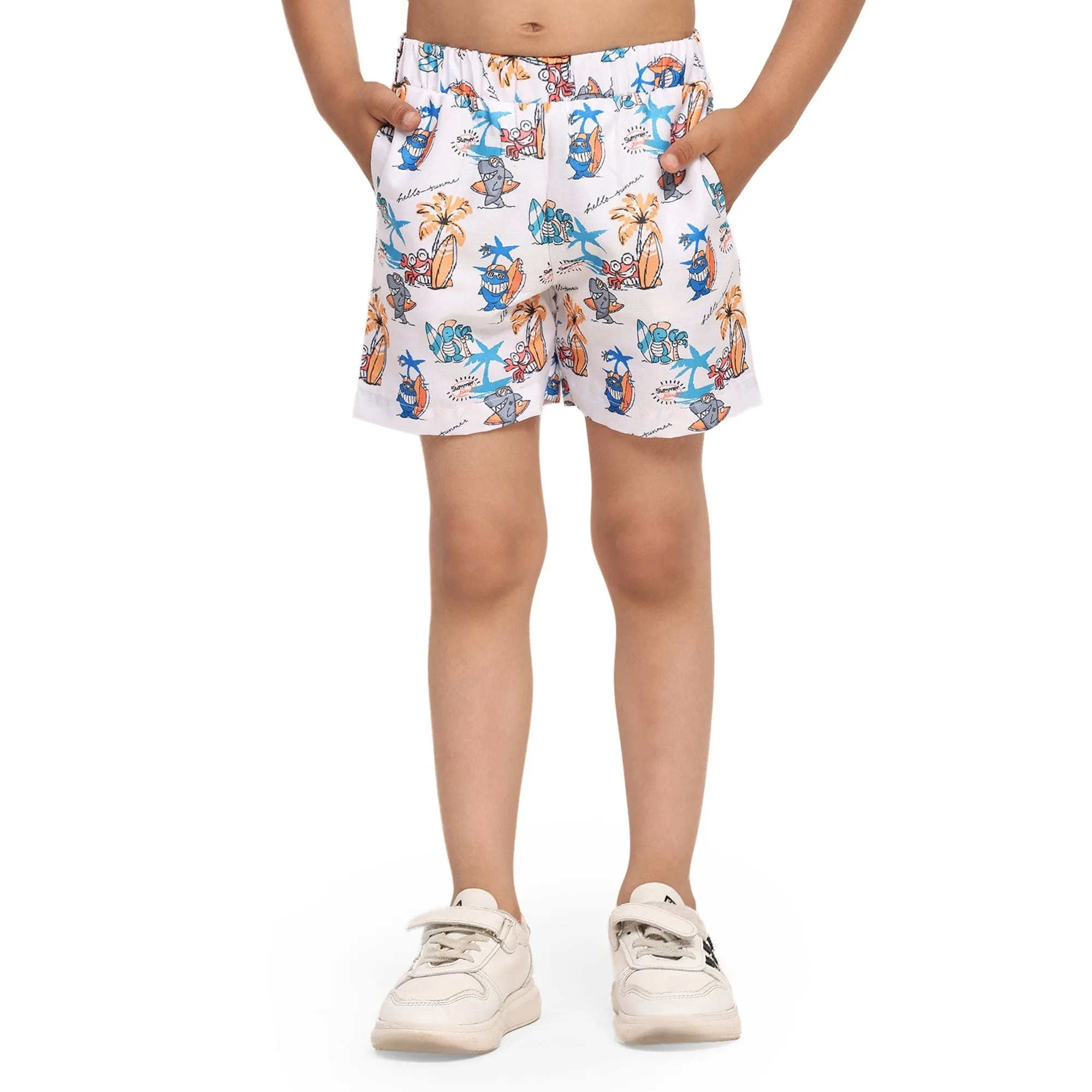 Baby Shark Print Vestiario's Blend Linen Co-ords