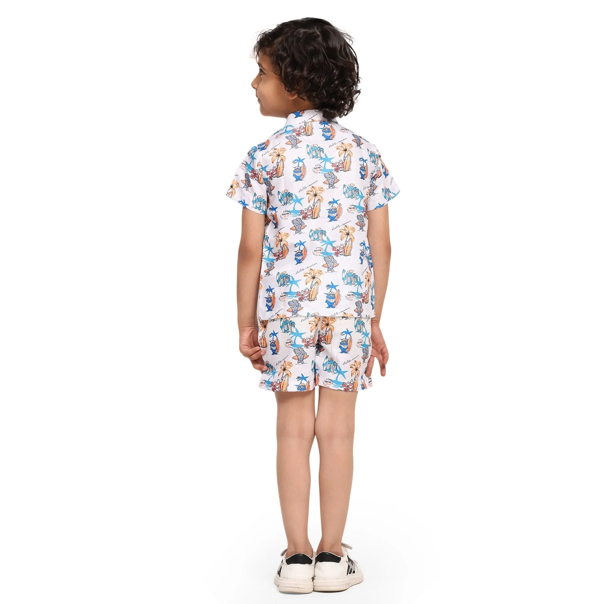 Baby Shark Print Vestiario's Blend Linen Co-ords