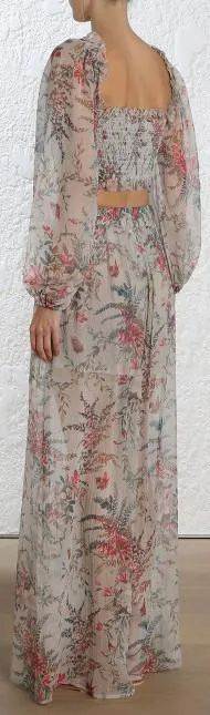 'Bayou' Shirred Bodice Top and Wide Leg Pant Set