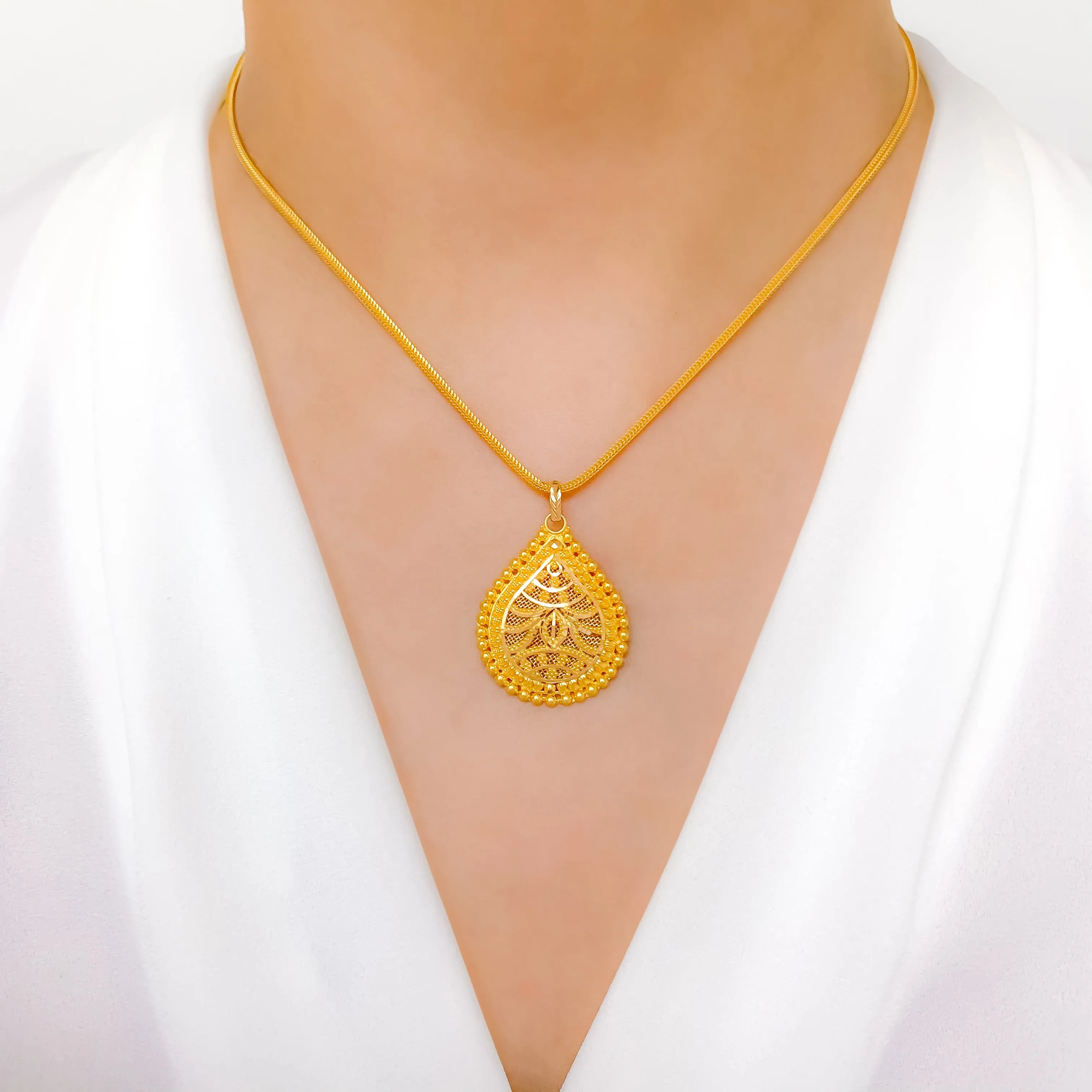 Beaded Tear Drop Pendant
