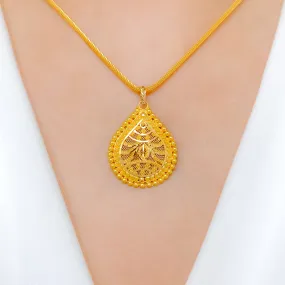 Beaded Tear Drop Pendant