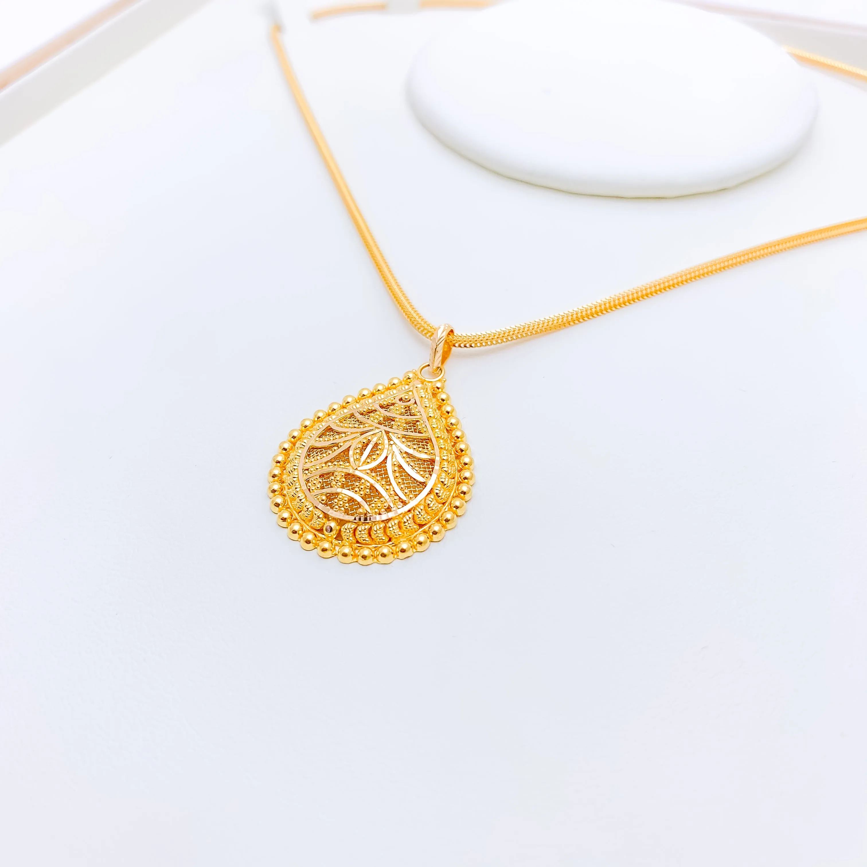 Beaded Tear Drop Pendant