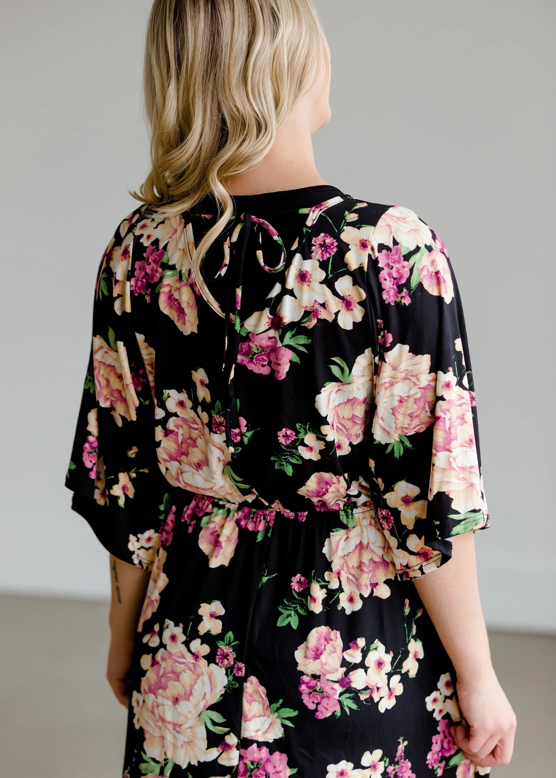 Bell Sleeve Floral Midi Dress - FINAL SALE
