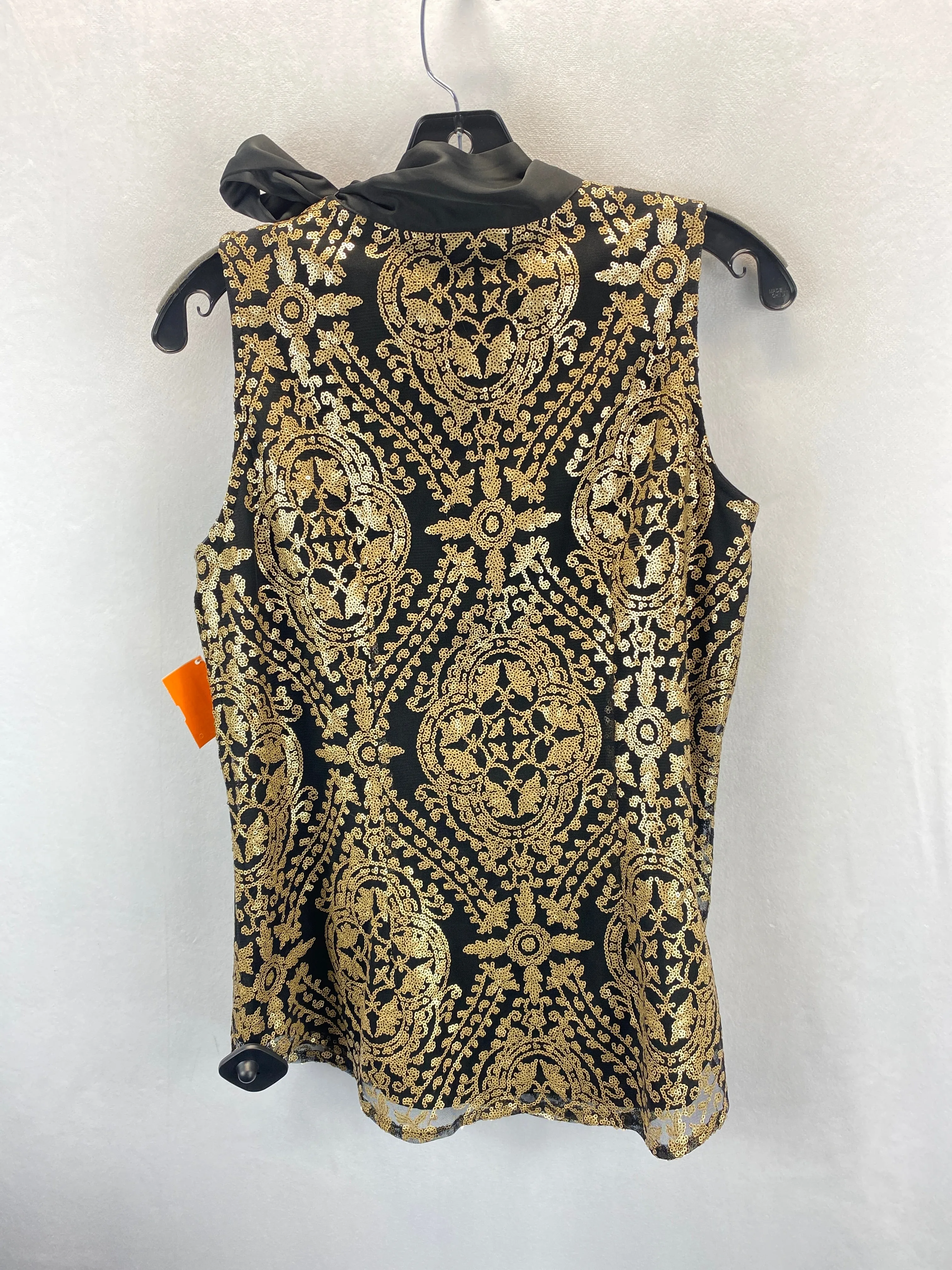 Black & Gold Blouse Sleeveless Eva Mendes, Size S