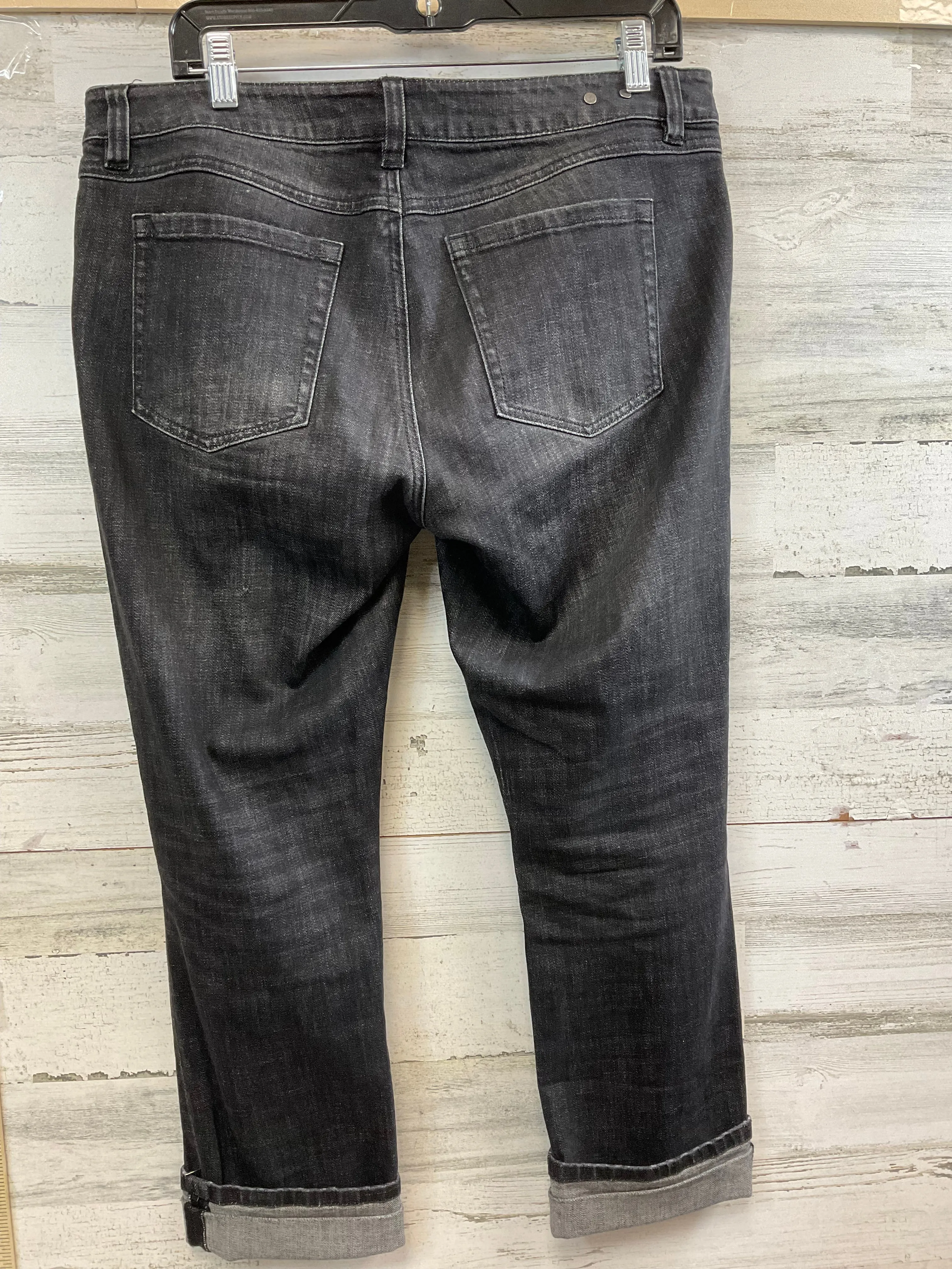 Black Denim Jeans Boyfriend Cabi, Size 8