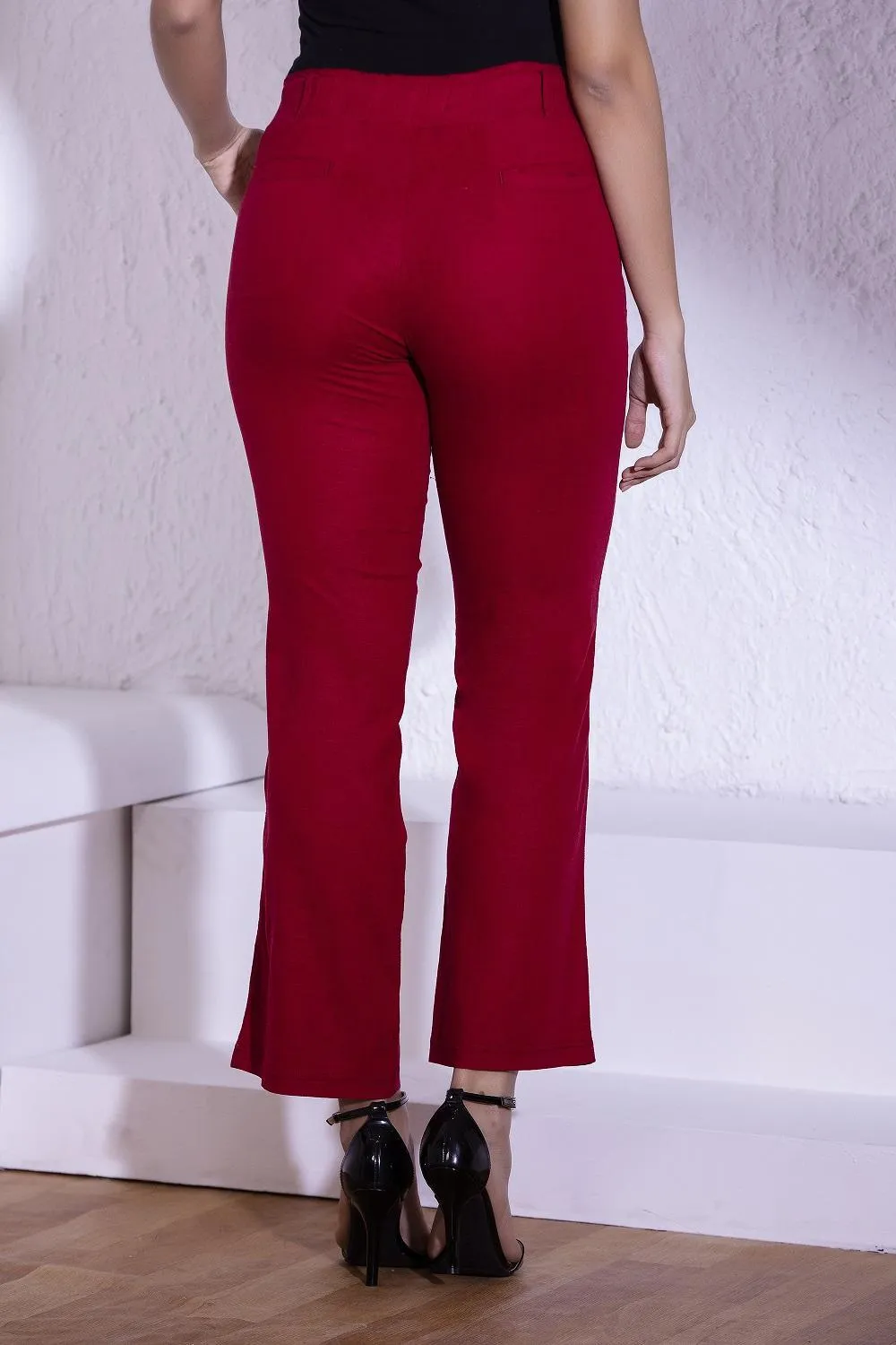 Blood Red Linen Pant