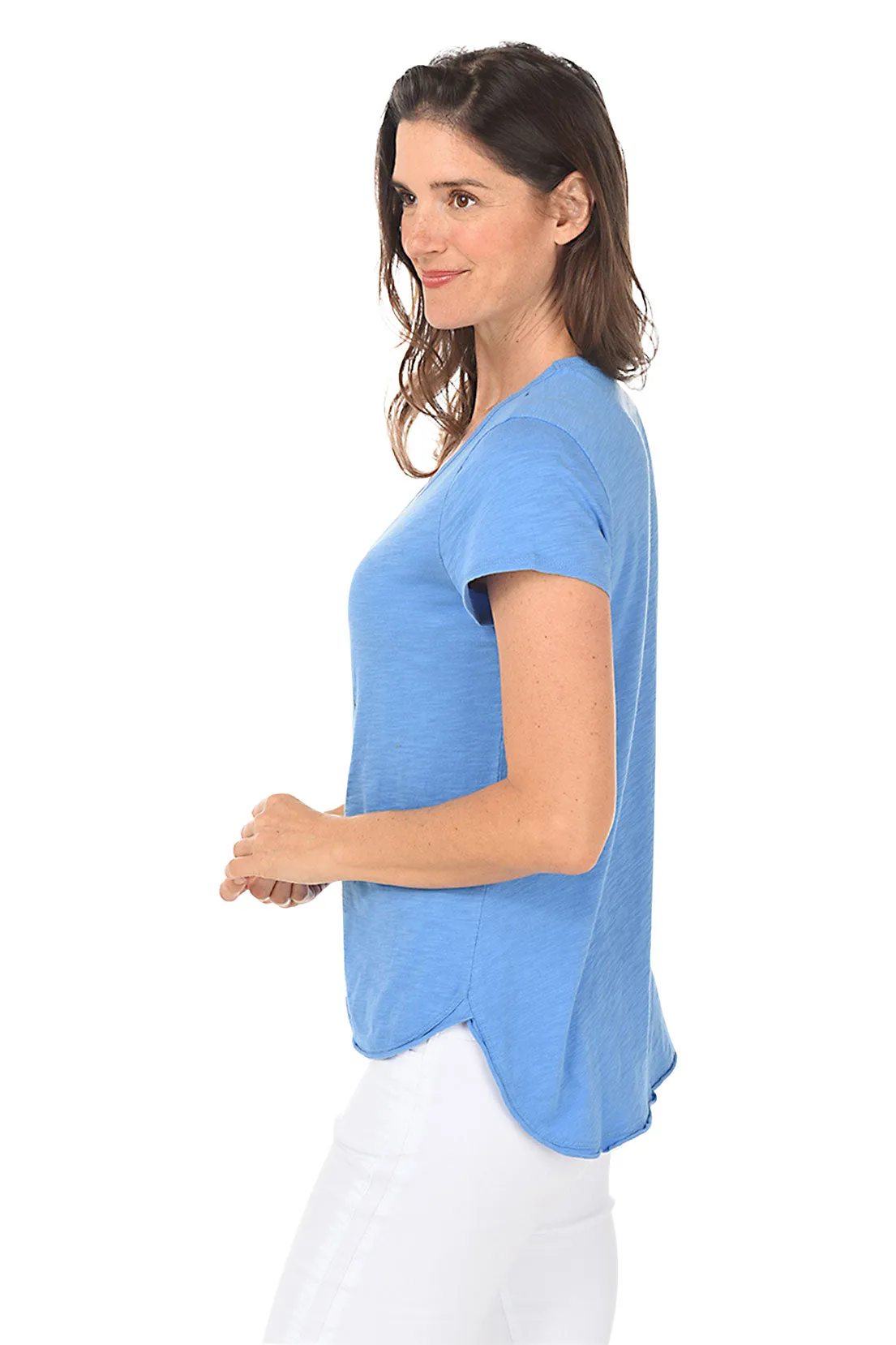 Blue Sand Dollar High-Low Slub Knit Tee