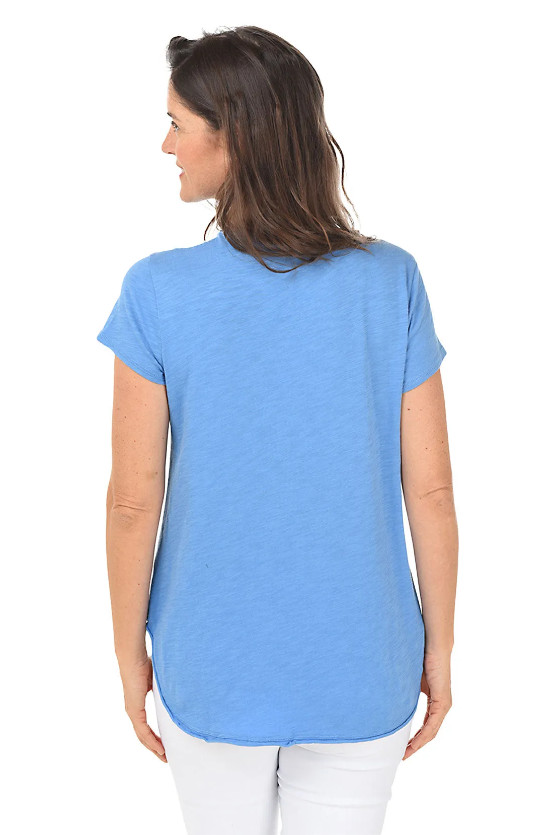 Blue Sand Dollar High-Low Slub Knit Tee