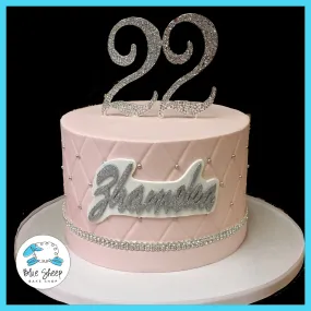 Blush Pink Quilted Birthday Cake