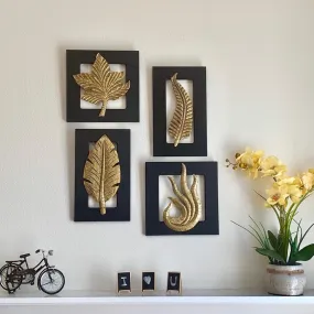 Brass Leaf Wall Hanging (Set of 4)