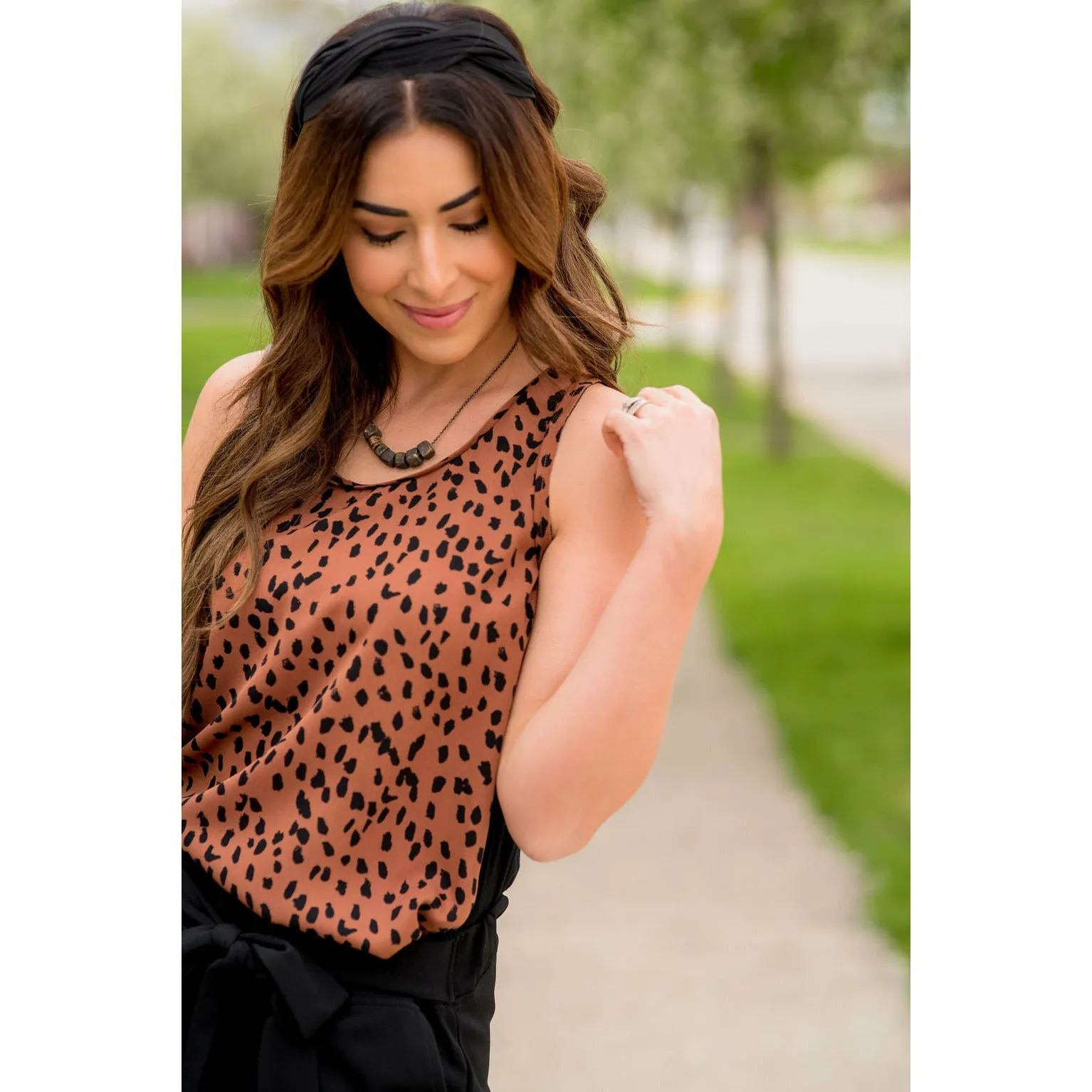Brushed Dot Solid Back Tank