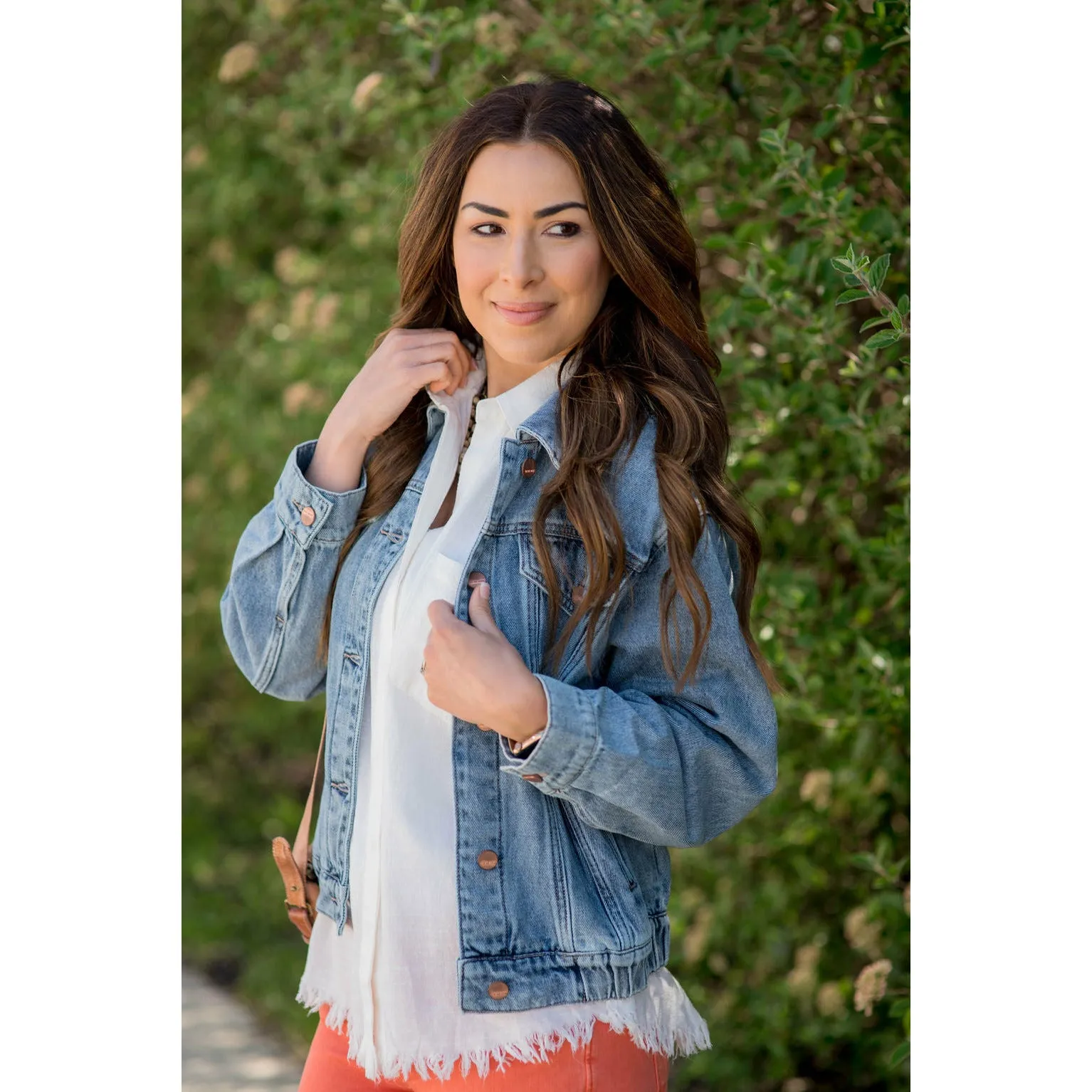 Button Up Fringe Bottom Pocket Tank