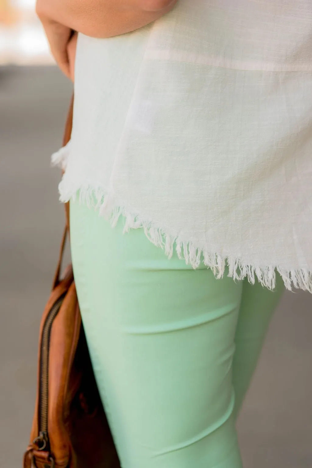 Button Up Fringe Bottom Pocket Tank