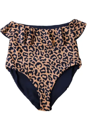 Cabana Reversible Bottoms |  Black & Leopard Print | Final Sale