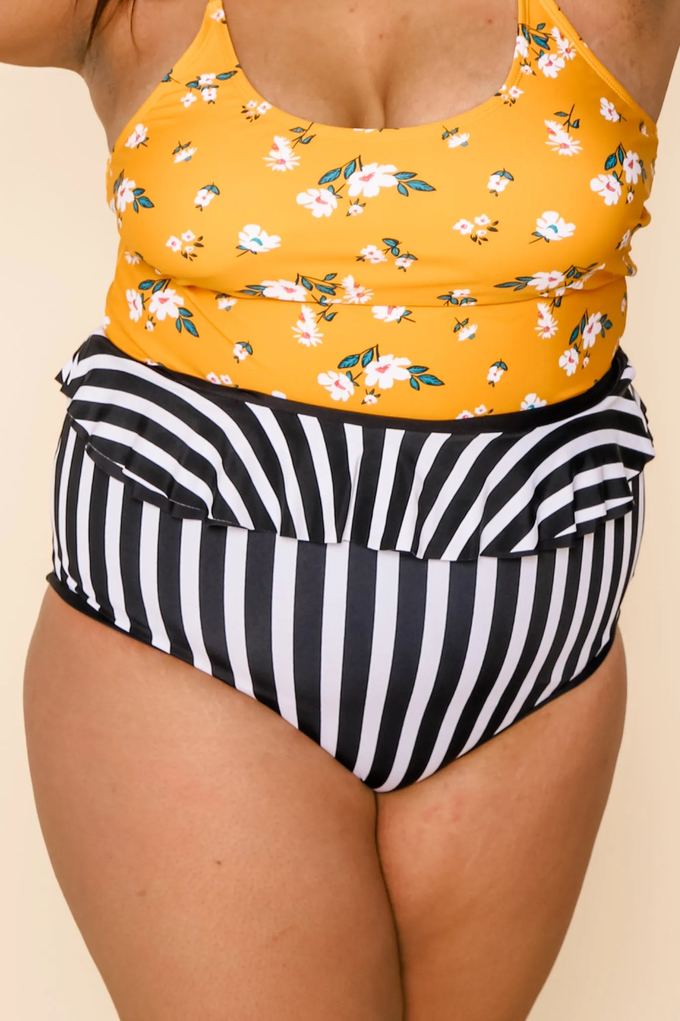 Cabana Reversible Bottoms | Black/Black & White Stripe | Final Sale