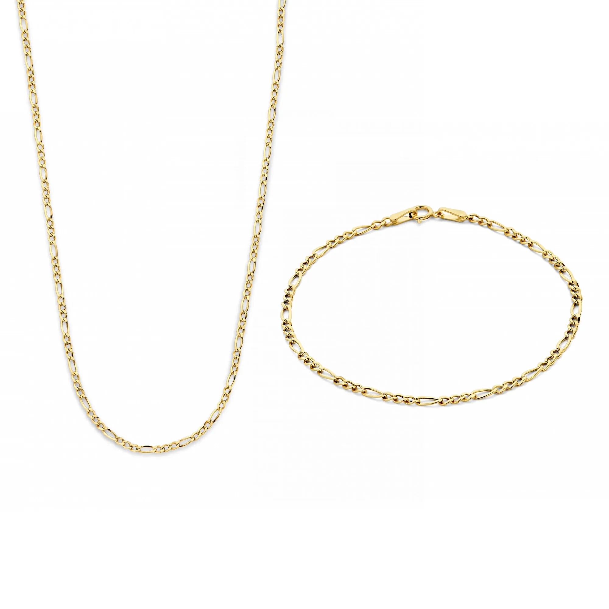 Cadeau d'Isabel 14 karat gold necklace and bracelet gift set