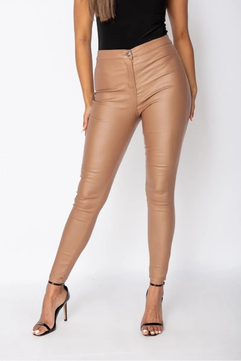 Camel Coated High Waist Jegging