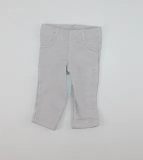 CARTERS SILVER SPARKLE JEGGINGS 6M EUC