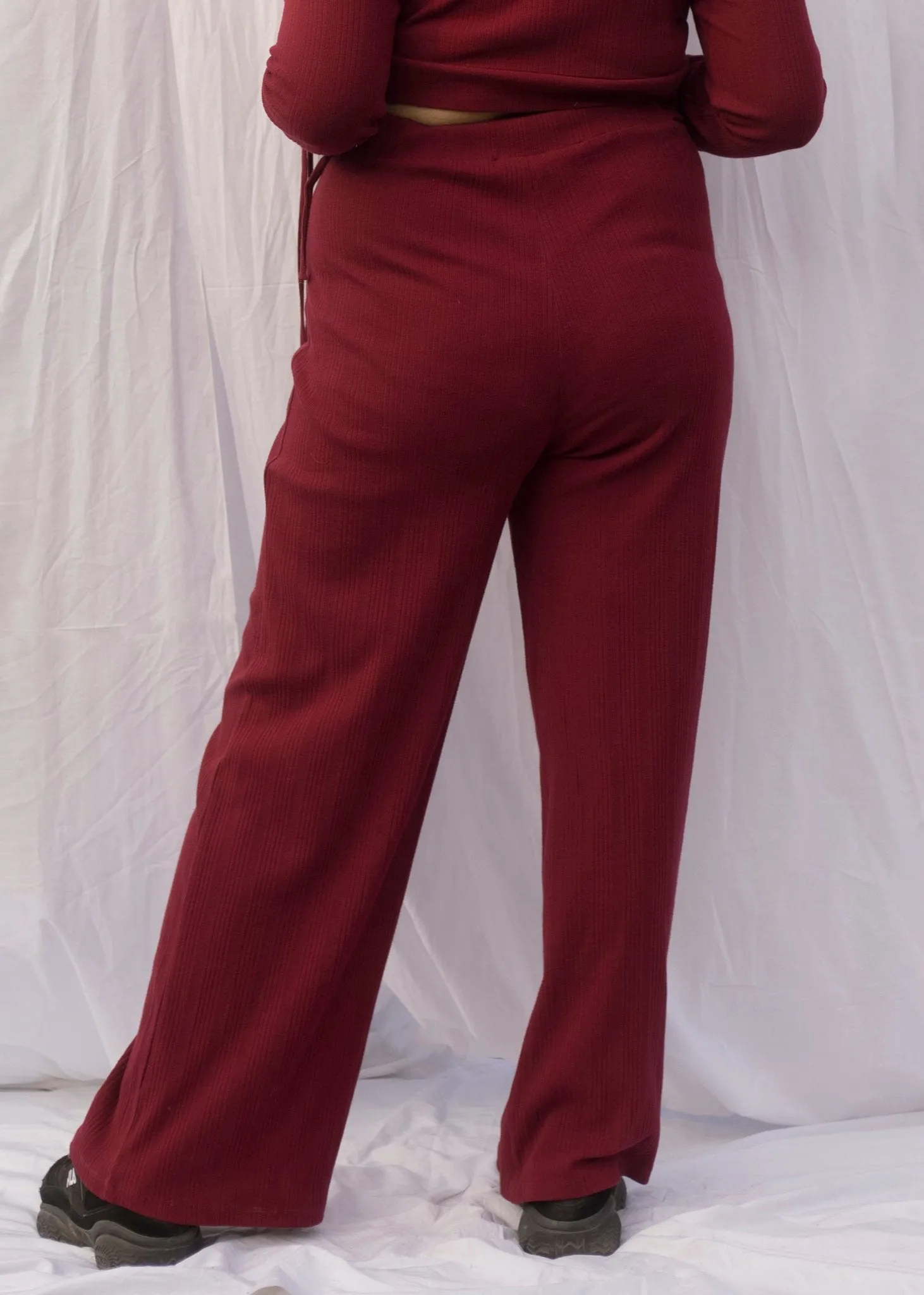 Casey Burgundy Rib Pant