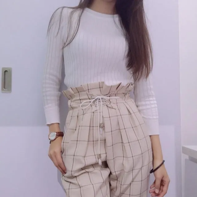 Casual Ankle-Length Loose Vintage Pants