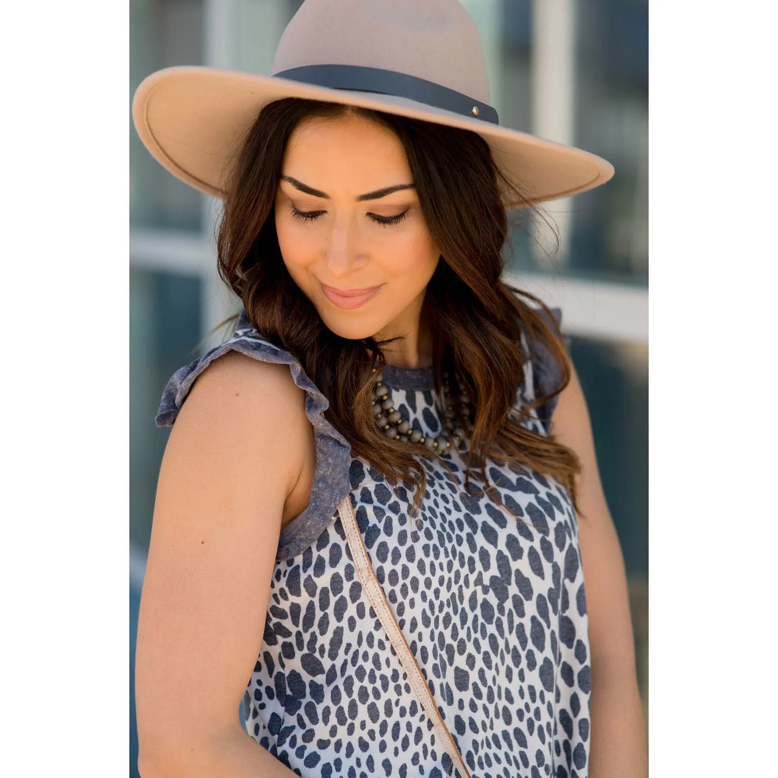 Cheetah Ruffle Trim Tank