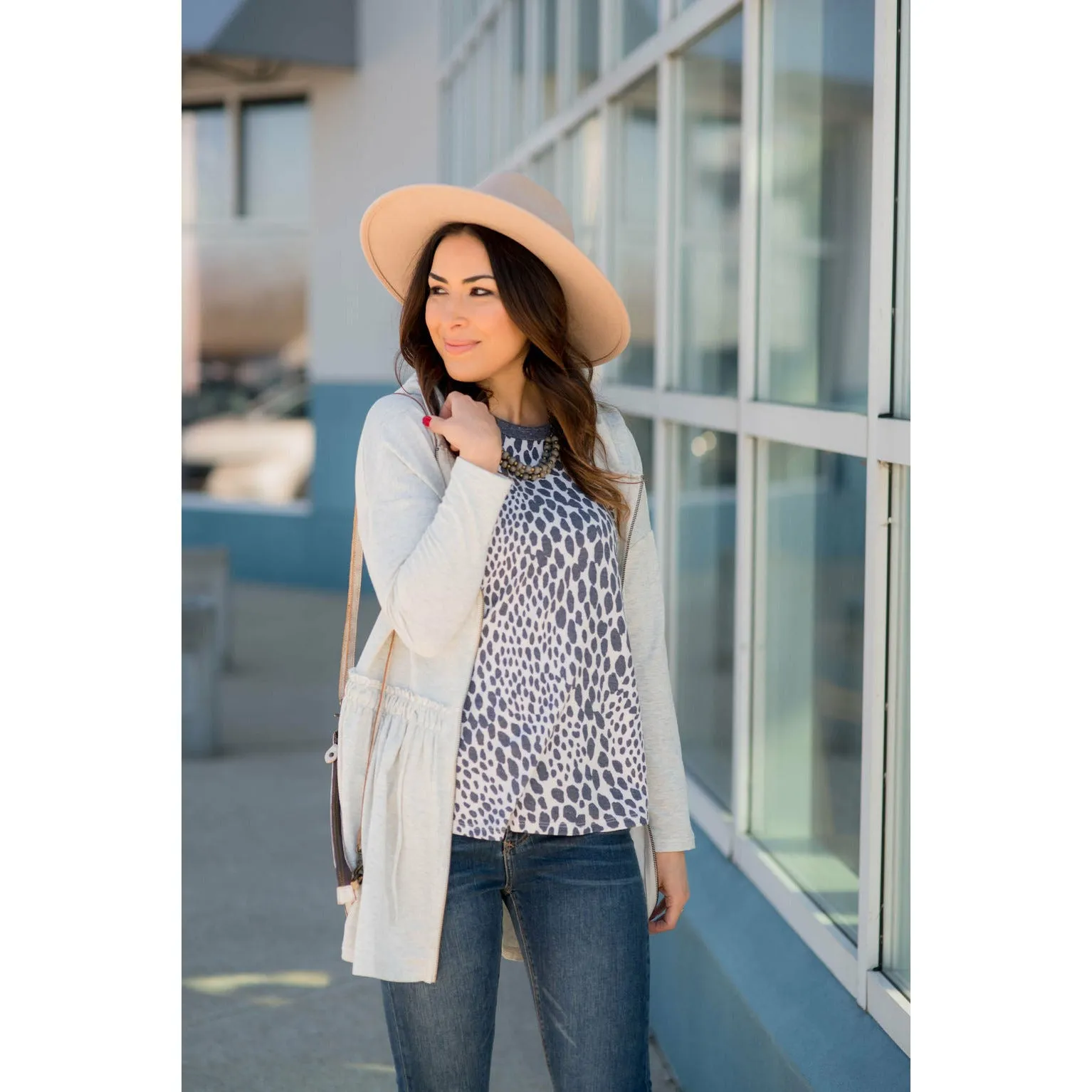 Cheetah Ruffle Trim Tank