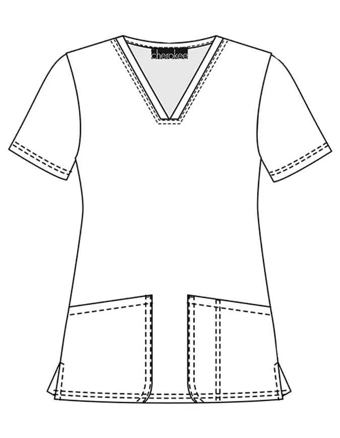 Cherokee Genuine Women's Alpacalypse Print V-Neck Scrub Top