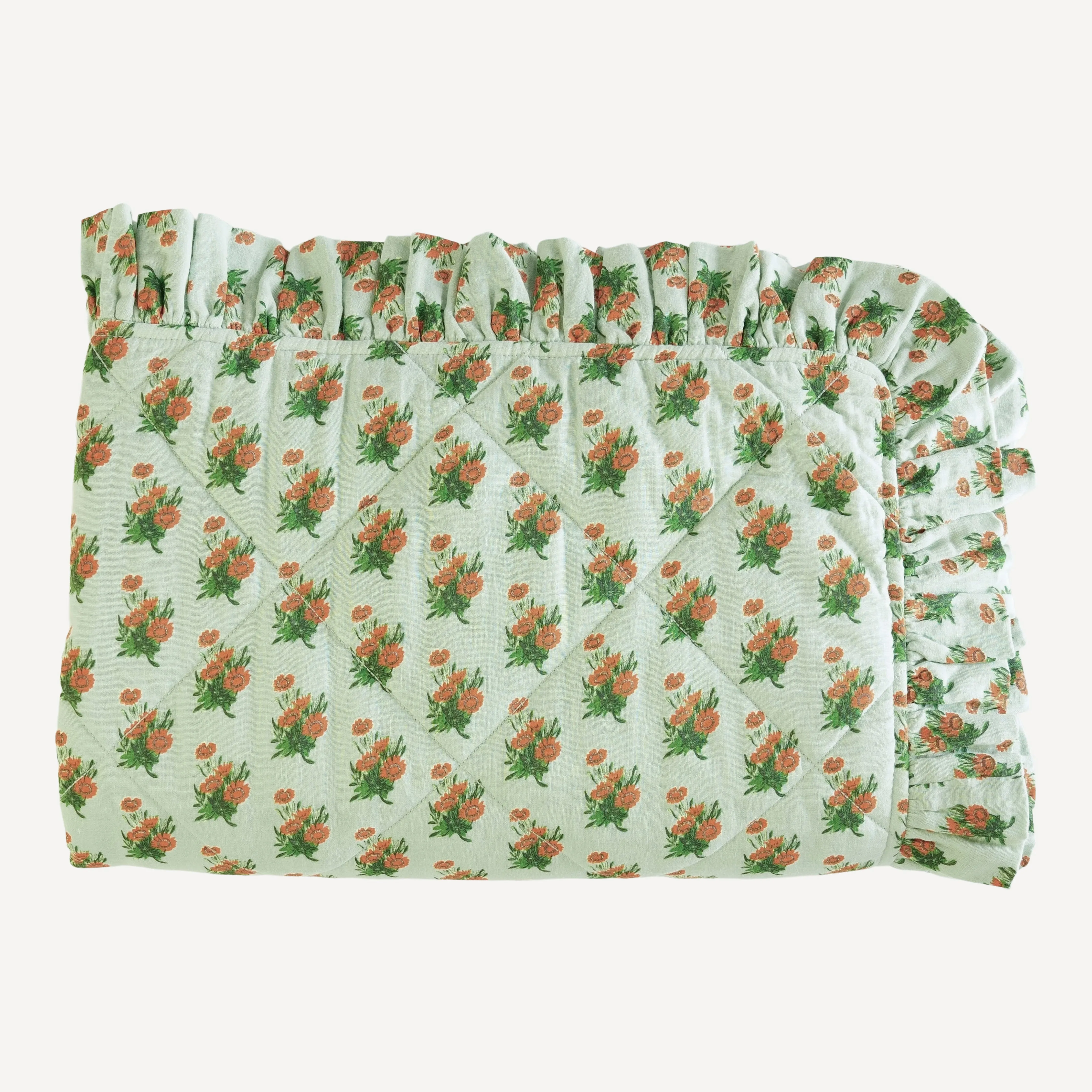 classic ruffle quilt | tiny calendula | organic cotton gauze