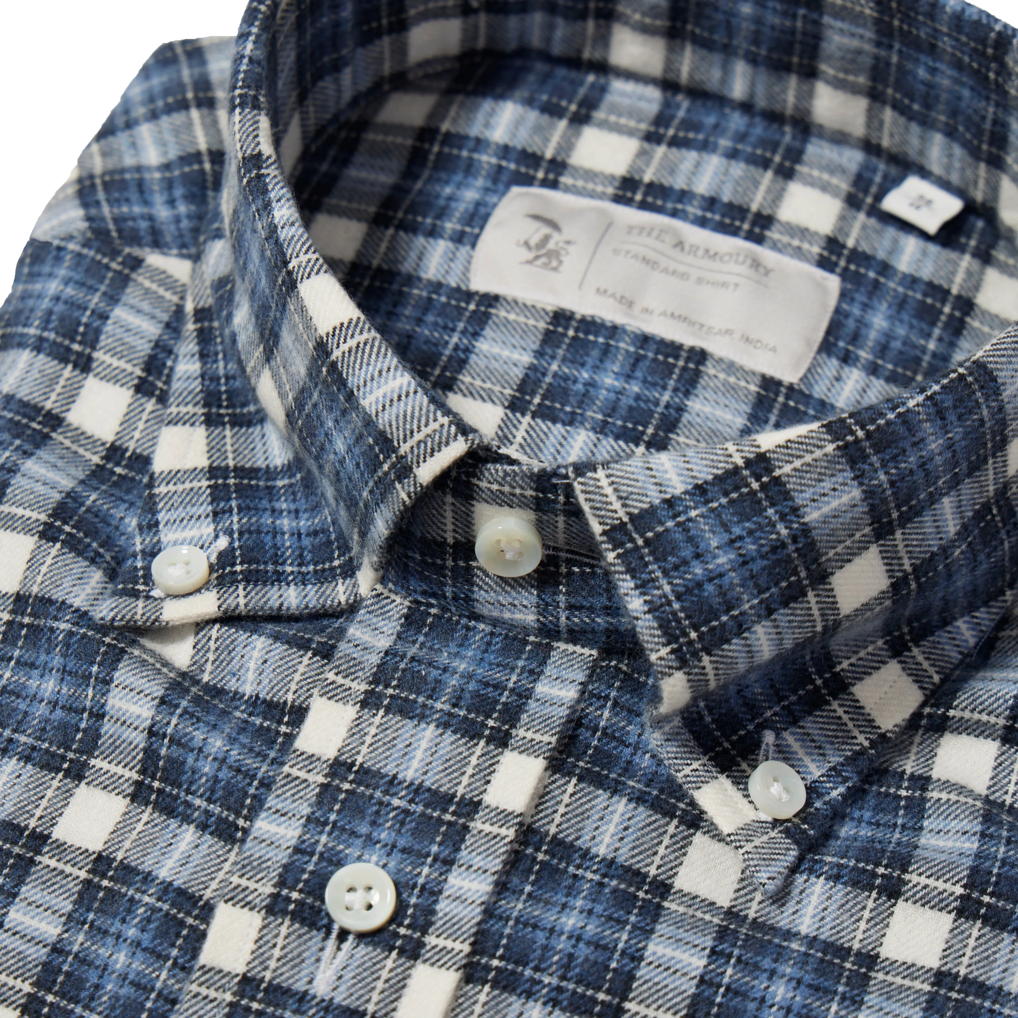 Cotton Flannel Check Button-down Shirt