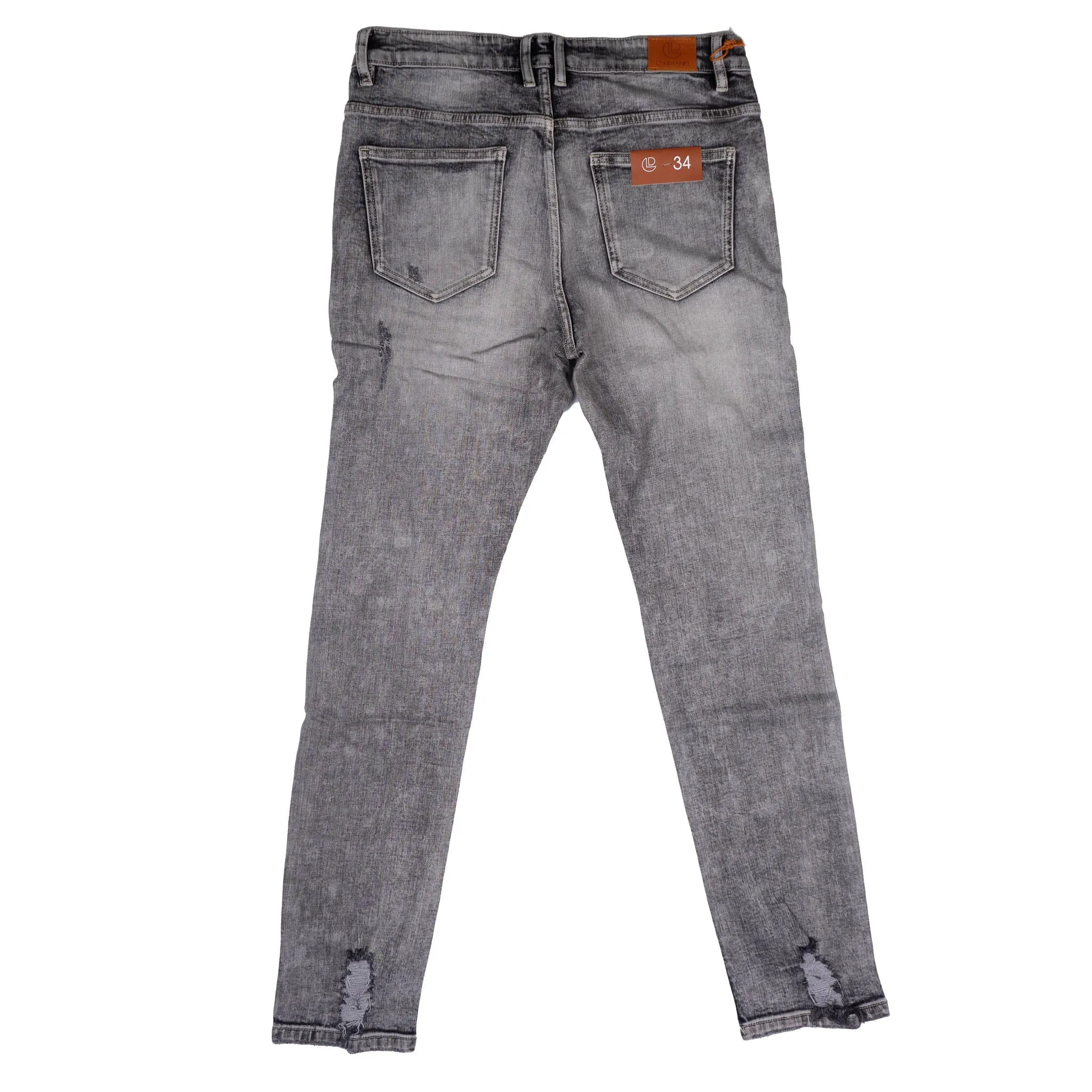 Light Grey Distressed Denim Jeans for Men - CRYSP CRYF119-128