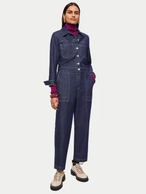 Denim Button Through Jumpsuit | Indigo